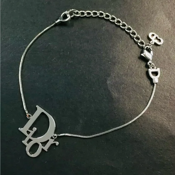 Christian Dior Logo Silver Tone Bracelet